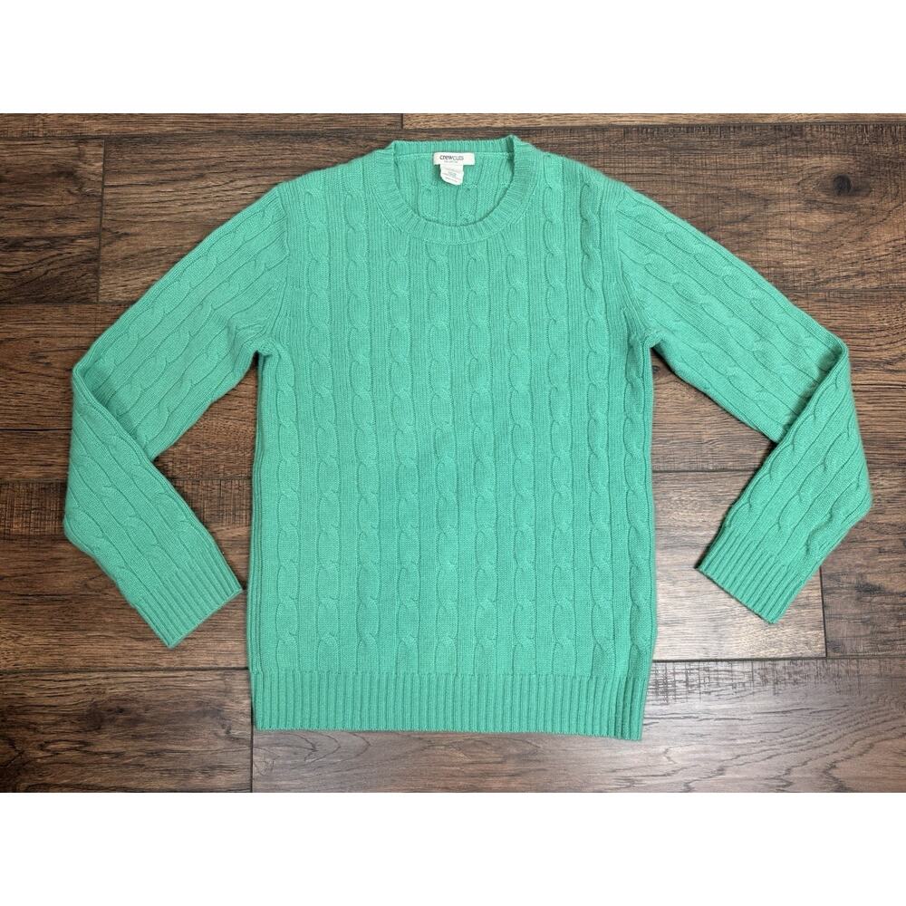 J. Crew Crewcuts Girls 100% Cashmere Cable- Knit Sweater Green Sz 14